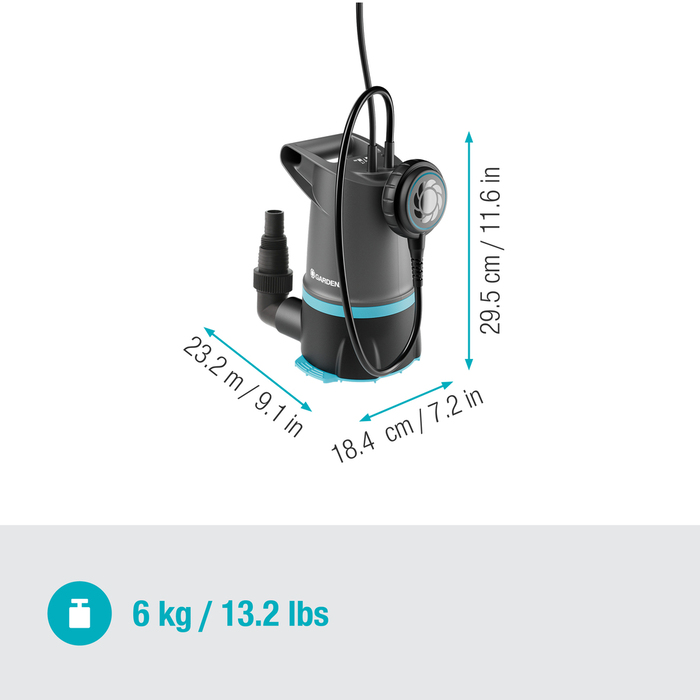 Gardena 2-i-1 dykpumpe 2000 Basic rent/urent vand 550 W